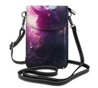 Whjssf Piccola borsa per cellulare 19,3 x 12,4 cm, viola fiamma fenice, in pelle stampata a tracolla, custodia per telefono da donna, perfetta per passeggiate, campeggio