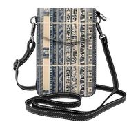 WHJSSF Piccola borsa per telefono cellulare 19,3 x 12,4 cm con illustrazione dei popoli africani in pelle stampata a tracolla con patta custodia per telefono per donne, perfetta per passeggiate
