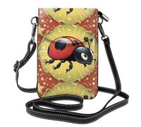 WHJSSF Piccola borsa per telefono cellulare 19,3 x 12,4 cm con sette stelle coccinella stampata custodia a tracolla in pelle per donne, perfetta per passeggiate, campeggio