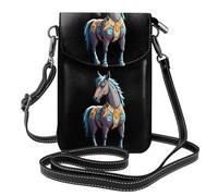 Whjssf Piccola borsa per telefono cellulare 19,3 x 12,4 cm, con stampa totem di Dio Cavallo in pelle a tracolla, custodia per telefono da donna, perfetta per passeggiate e campeggio