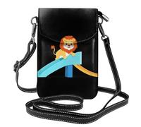 WHJSSF Piccola borsa per telefono cellulare 19,3 x 12,4 cm Little Lion On The Slide in pelle stampata Crossbody Flap custodia per telefono per donne, perfetta per passeggiate, campeggio