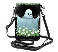 WHJSSF Piccola borsa per telefono cellulare 19,3 x 12,4 cm The Ghost Among Flowers in pelle stampata a tracolla custodia per telefono per donne, perfetta per passeggiate, campeggio