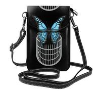 WHJSSF Piccola borsa per telefono cellulare 19,3 x 12,4 cm The Imprisoned Butterfly in pelle stampata a tracolla custodia per telefono da donna, perfetta per passeggiate, campeggio