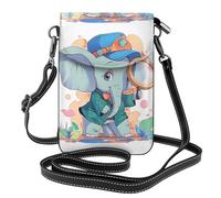 WHJSSF Piccola borsa per telefono cellulare 19,3 x 12,4 cm The Little Elephant On The Adventure, custodia a tracolla in pelle stampata per donne, perfetta per passeggiate, campeggio