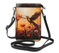 WHJSSF Piccola borsa per telefono cellulare 19,3 x 12,4 cm The Phoenix Bird In The Spark, custodia a tracolla in pelle stampata per donne, perfetta per passeggiate e campeggio