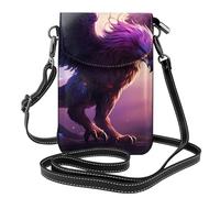 Whjssf Piccola borsa per telefono cellulare 19,3 x 12,4 cm viola fiamma Grifone in pelle stampata Crossbody Flap custodia per telefono per donne, perfetta per passeggiate, campeggio