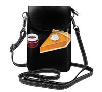 WHJSSF Piccola borsa per telefono cellulare 19,3 x 12,4 cm zucca torta e marmellata di mirtilli rossi stampata in pelle a tracolla custodia per telefono per donne, perfetta per passeggiate, campeggio