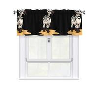 WHJSSF Piccola zebra che gioca nel fango, tenda con asta corta, 137,2 x 45,7 cm, per la maggior parte delle aste per tende standard o decorative, per cucine, bagni, lavanderie