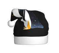 WHJSSF Pinguino guardando le stelle Stampa Uomini e donne peluche cappelli di Natale, adulti Capodanno festa tappi