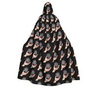 WHJSSF Planet on the palm of your hand Stampe Halloween adulto mantello con cappuccio mantello con papillon per feste in costume, cosplay