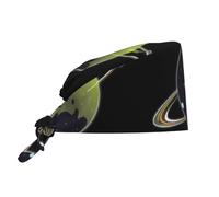 WHJSSF Planet Surrounded by Star Tracks Prints, berretto da lavoro per donne e uomini, regolabile, assorbe il sudore, traspirante, nero