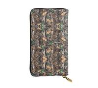 WHJSSF Portafoglio lungo da donna in pelle con tasca portamonete con | Borsa della frizione di grande capacità per il modello del camuffamento dell'albero freddo del libretto degli assegni dei