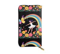 WHJSSF Portafoglio lungo da donna in pelle con tasca portamonete con | Organizer in ecopelle resistente, regalo per mamma, fidanzata, ragazza che balla sotto il motivo arcobaleno