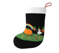 WHJSSF Rainbow Meets St. Patrick Pattern Christmas Decorative Socks per conservare biglietti regalo, caramelle, piccoli giocattoli
