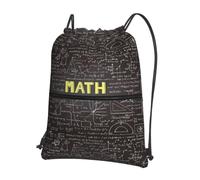 WHJSSF School Math Prints, zaino con coulisse e cerniera, leggero, pieghevole, da viaggio, con tasca frontale e organizer interno