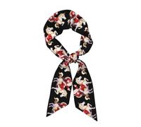 WHJSSF Sciarpa da donna alla moda con stampa di Babbo Natale seduto su un unicorno, stile versatile, morbida e setosa per appuntamenti, viaggi