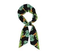 WHJSSF Sciarpa da donna con stampa di un ragazzino che raccoglie fiori sotto l'albero, alla moda, versatile, morbida e setosa per appuntamenti, viaggi