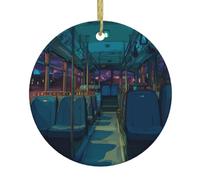 Whjssf Sedili vuoti sull'ultimo treno modello circolare decorazione supermercato ceramica inverno festa di Natale casa