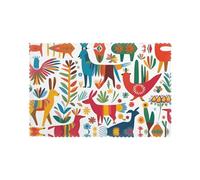 WHJSSF Set di 6 tovagliette con stampa di animali messicani, in fibra di poliestere, lavabili, per sala da pranzo, cucina, hotel, casa e banchetti