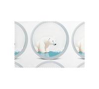 WHJSSF Set di 6 tovagliette per tavolo da pranzo con orso polare che guarda allo specchio, per casa e banchetti, facili da pulire a temperatura ambiente per un uso duraturo