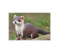 WHJSSF Set di 6 tovagliette per tavolo da pranzo con stampa di graziose donnole per casa e banchetti, facili da pulire a temperatura ambiente per un uso duraturo