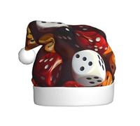 WHJSSF Set di dadi da gioco Cappello di Natale per adulti con tesa morbida e soffice, leggero e confortevole