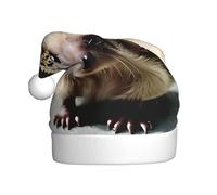 WHJSSF Simpatico cappello di Natale con immagine di riccio per adulti, morbido, leggero, per feste