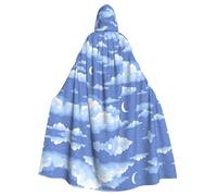 WHJSSF Sky With Moon Prints Halloween Adult Hooded Cloak è un mantello super grande, confortevole e resistente