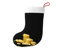 WHJSSF Stack di monete d'oro stampate calze di Natale calze festival grande capacità stampato calzini decorazione