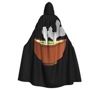 WHJSSF Steam from the soup - Mantello con cappuccio per Halloween, per adulti, super grande, senza cerniera