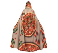 WHJSSF Tantalizing Pomodoro Pizza Stampa Halloween Adulto Capo con Cappuccio Super Large Mantello Con Cappuccio