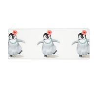 WHJSSF Tappetino per mouse con pinguino che indossa fiori stampe, 30,5 x 80 cm
