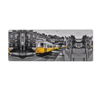 WHJSSF Tappetino per mouse con treno cittadino, 30,5 x 80 cm, grande tappetino da scrivania per giochi e lavoro
