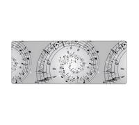 WHJSSF Tappetino per mouse esteso con note musicali, 30,5 x 80 cm | Grande tappetino da scrivania da gioco, superficie in poliestere resistente e base in gomma antiscivolo, per casa, ufficio