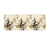 WHJSSF Tappetino per mouse esteso con stampa di note musicali, 30,5 x 80 cm | Grande tappetino da scrivania da gioco, superficie in poliestere resistente e base in gomma antiscivolo, per casa, ufficio
