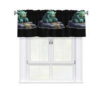 WHJSSF Tenda con stampa Monster on the Stone Pier con asta corta, 137,2 x 45,7 cm, per finestre di cucina, bagno, lavanderia e studio, con filtro della luce