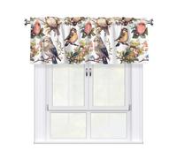 WHJSSF Tenda con stampa uccelli e natura con asta corta, 137,2 x 45,7 cm, per finestre di cucina, bagno, lavanderia e studio, con un filtro della luce