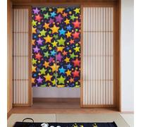 WHJSSF Tenda divisoria colorata con stelle arcobaleno stampate, protezione della privacy adatta per cucina, bagno, stanza 86,4 x 142,2 cm