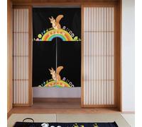 WHJSSF Tenda divisoria per porta stampata con scoiattolo sull'alfabeto arcobaleno, protezione della privacy adatta per cucina, bagno, stanza 86,4 x 142,2 cm