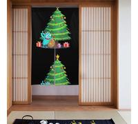WHJSSF Tenda divisoria stampata con mostro sotto l'albero di Natale, protezione della privacy adatta per cucina, bagno, stanza 86,4 x 142,2 cm