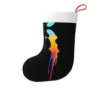 WHJSSF The Diffusion of Pigment Dripping Pattern Christmas Decorative Socks Calza Facile Appendere Morbido e Leggero