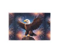 WHJSSF The Eagle Under The Fireworks - Set di 6 tovagliette per tavolo da pranzo, facili da pulire e resistenti, 30,5 x 45,7 cm
