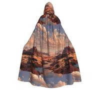 WHJSSF The Golden Red Desert Prints Halloween adulto mantello con cappuccio - mantello con cappuccio super grande senza cerniera