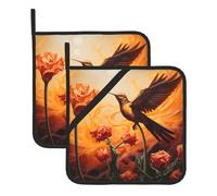WHJSSF The phoenix bird in the spark - Sottovaso quadrato isolato, 2 pezzi, spesso, resistente, per isolamento termico, per microonde, forno e grigliate all'aperto