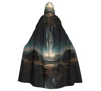 WHJSSF The Twinkling Sky Prints, mantello con cappuccio per Halloween, per adulti, super grande, senza cerniera
