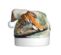WHJSSF Tiger Printing Cappelli di Natale della peluche degli uomini e delle donne, cappucci adulti del partito di festa di Capodanno