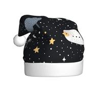 WHJSSF Uccelli nei boschi che stampano cappelli di Natale della peluche degli uomini e delle donne, cappucci adulti del partito di festa di Capodanno