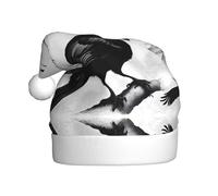 WHJSSF Uccelli neri del corvo che stampano cappelli di Natale della peluche degli uomini e delle donne, cappucci adulti del partito di festa