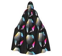 WHJSSF Un mantello con cappuccio per adulti con stampa di immagini abbaglianti per varie feste e carnevale