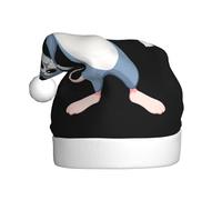 WHJSSF Un piccolo topo dicendo ciao Stampa Cappelli di Natale della peluche degli uomini e delle donne, cappelli di festa di Capodanno adulti